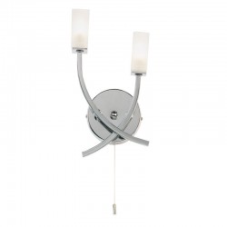 Havana - Chrome 2 Light Wall Lamp with Frosted Glass Havana - Chrome 2 Light Wall Lamp with Frosted Glass