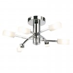 Havana - Chrome 6 Light Ceiling Lamp with Frosted Glass Havana - Chrome 6 Light Ceiling Lamp with Frosted Glass