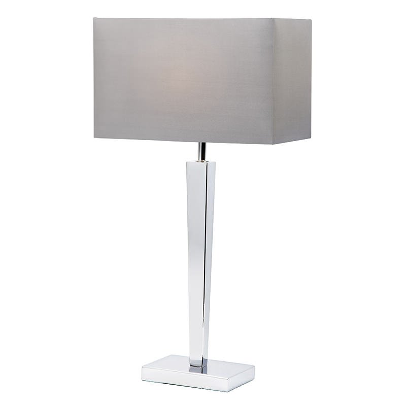 Endon-MORETO - Moreto - Grey Shade with Polished Chrome Table Lamp