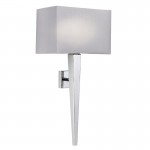 Moreto - Polished Chrome Wall Lamp with Grey Shade