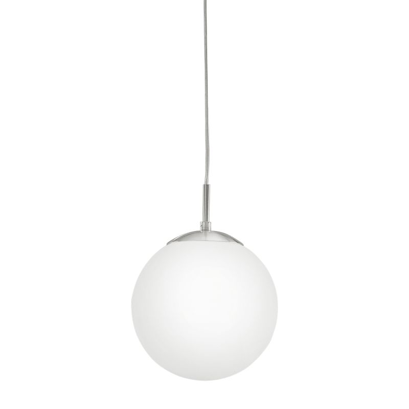 Eglo-85261 - Rondo - White Globe with Satin Nickel Pendant - Ø20