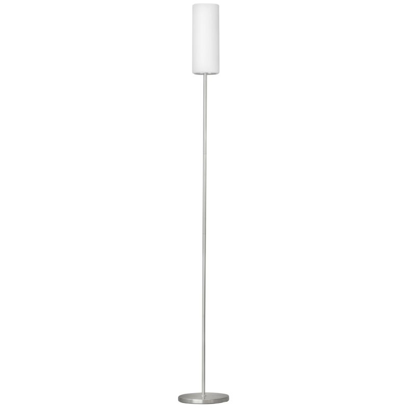 Eglo-85982 - Troy 3 - Satin Nickel with White Glass Floor Lamp