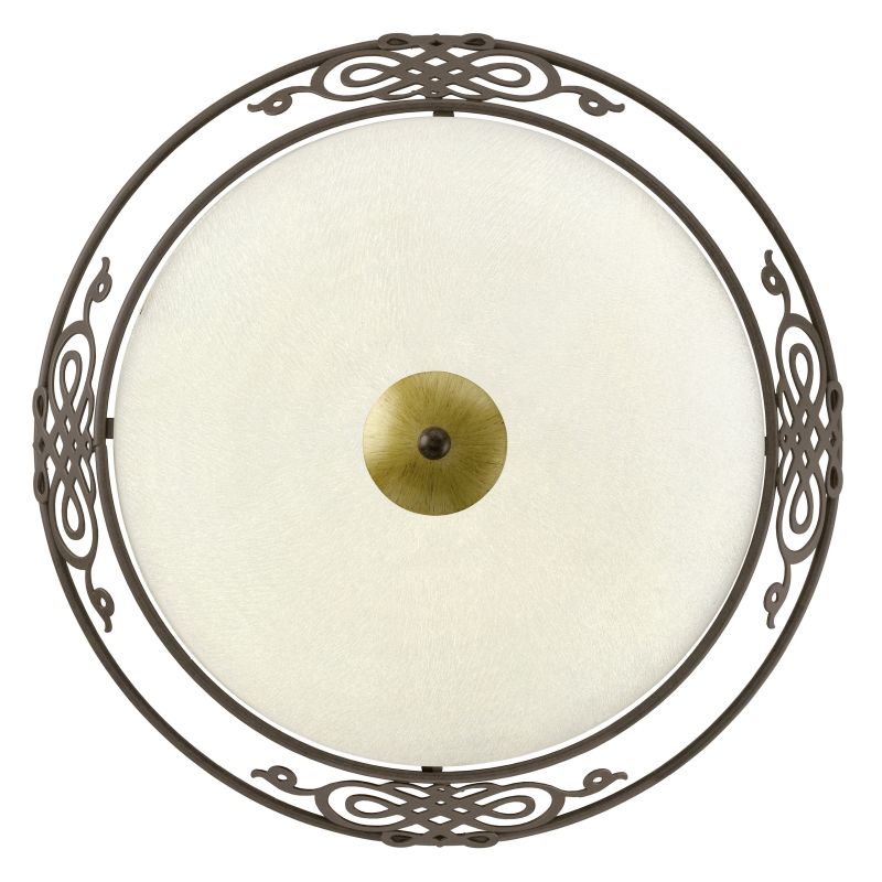 Ceiling Lights - Mestre - Antique Brown with Beige Glass Medium Ceiling Lamp Eglo-86712 - Mestre - Antique Brown with Beige Glass Medium Ceiling Lamp