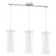 Eglo-89833 - Pinto - Clear & White Glass with Chrome 3 Light over Island Fitting