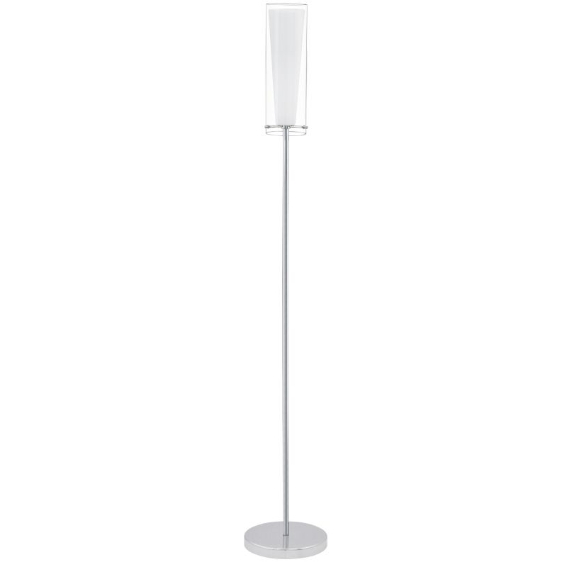 Eglo-89836 - Pinto - Clear & White Glass with Chrome Floor Lamp