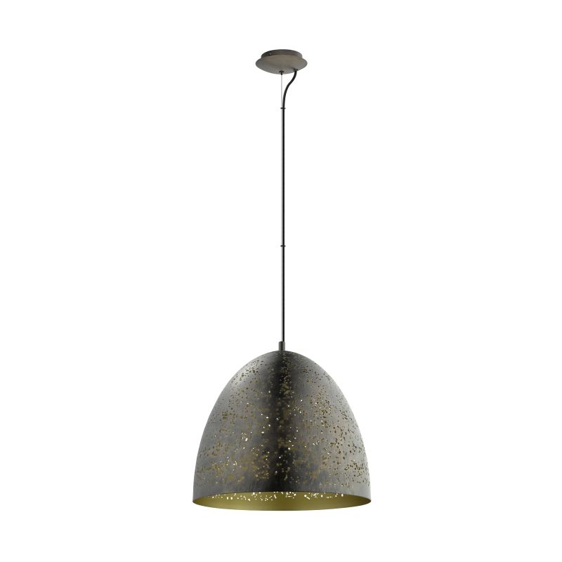 Ceiling Lights - Safi - Vintage Brown & Gold Single Big Pendant Eglo-49815 - Safi - Vintage Brown & Gold Single Big Pendant