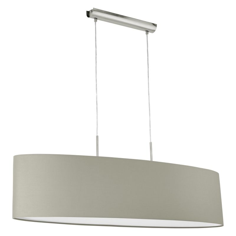 Kitchen Lights - Pasteri - Taupe & White with Nickel over Island Fitting Eglo-31585 - Pasteri - Taupe & White with Nickel over Island Fitting