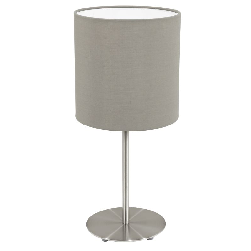 Eglo-31595 - Pasteri - Taupe & White with Nickel Table Lamp