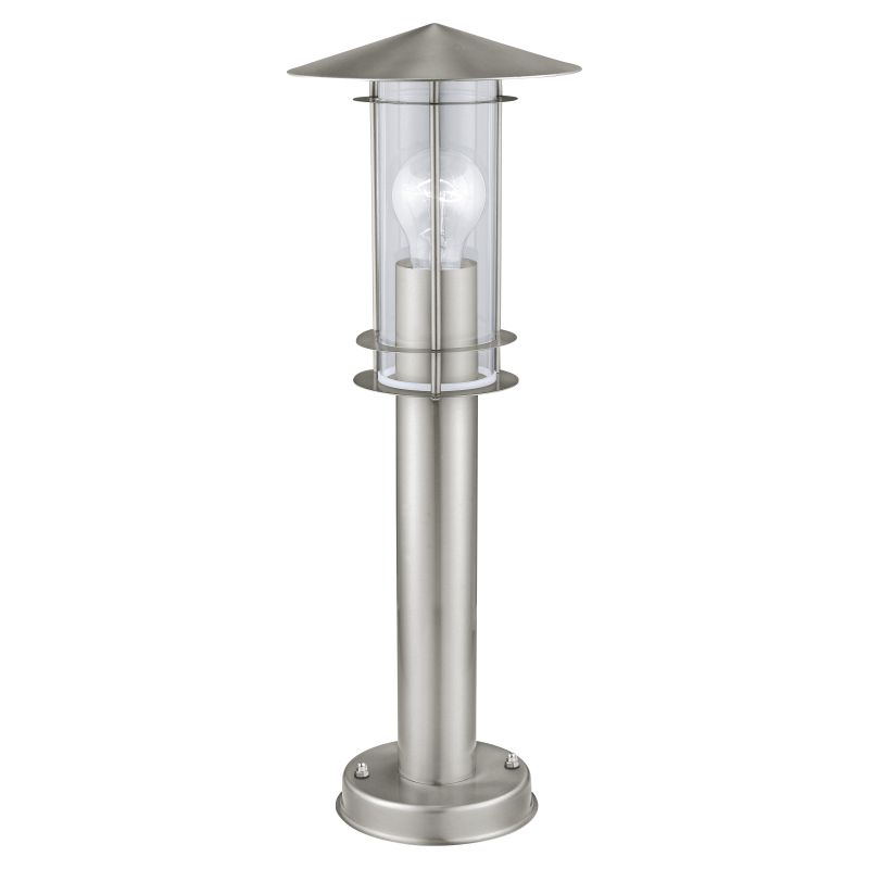 Eglo-30187 - Lisio - Modern Clear Glass with Stainless Steel Lantern Small Post