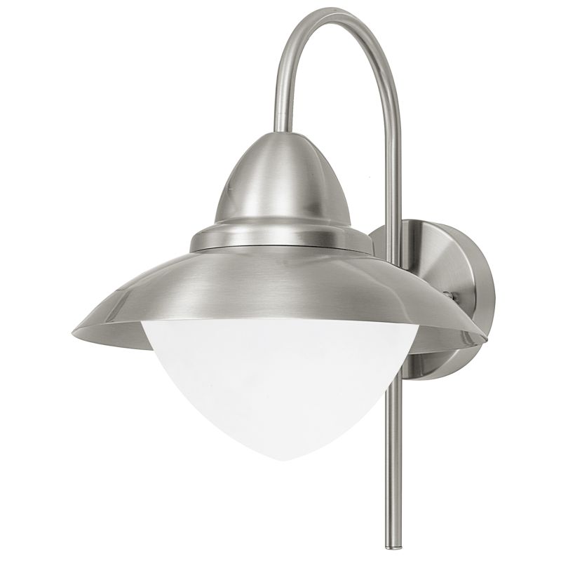 Eglo-83966 - Sidney - Stainless Steel with White Glass Wall Lamp