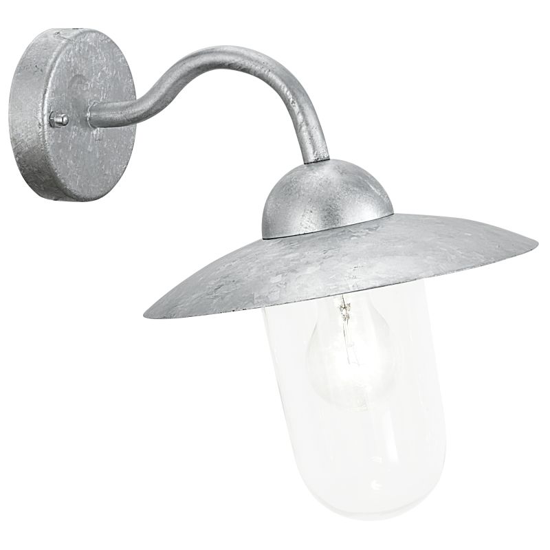 Eglo-88489 - Milton - Galvanised Steel with Clear Glass Wall Lamp