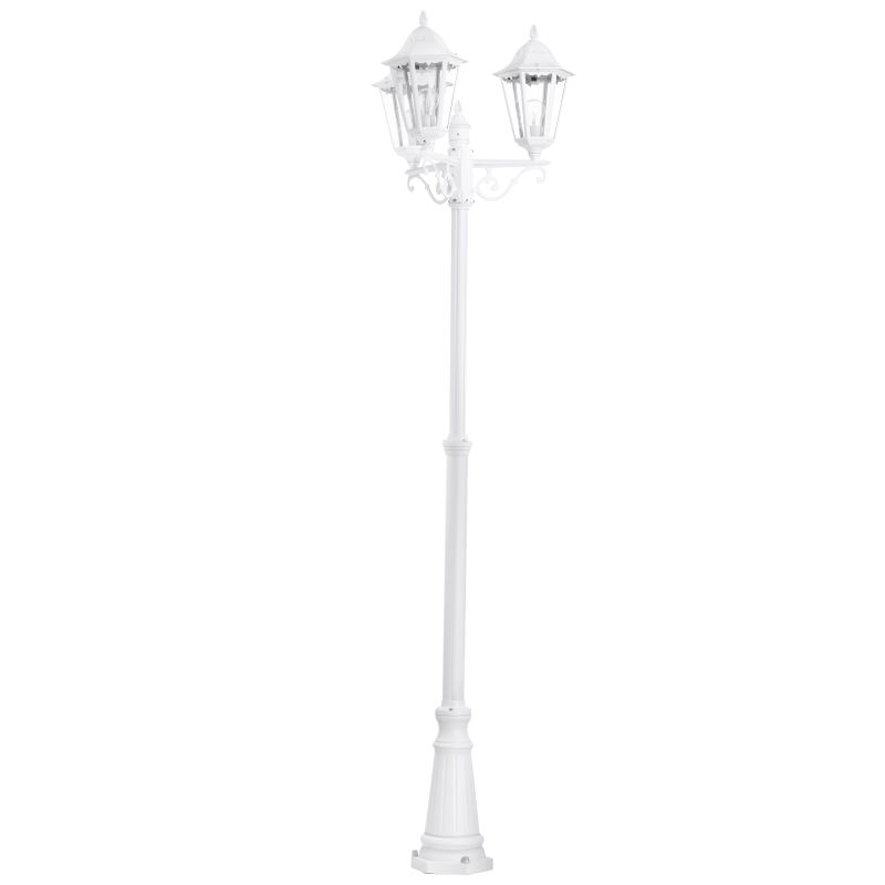 Eglo-93454 - Navedo - Outdoor White with Clear Glass 3 Light Post