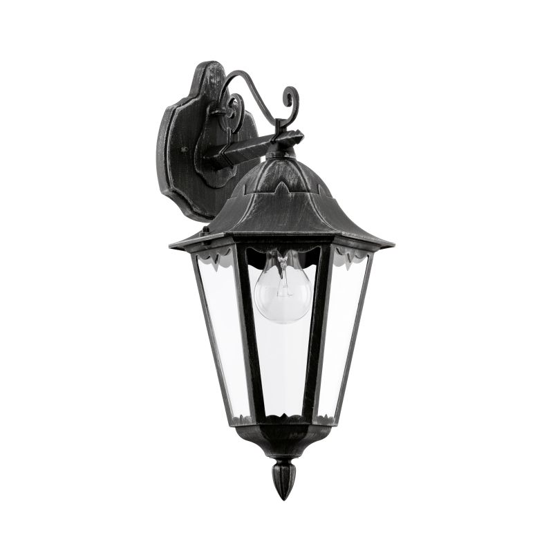 Eglo-93456 - Navedo - Outdoor Black with Clear Glass Downlight Wall Lamp