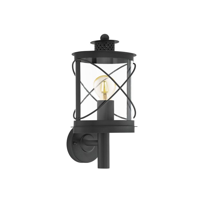 Eglo-94842 - Hilburn - Outdoor Black & Clear Uplight Wall Lamp