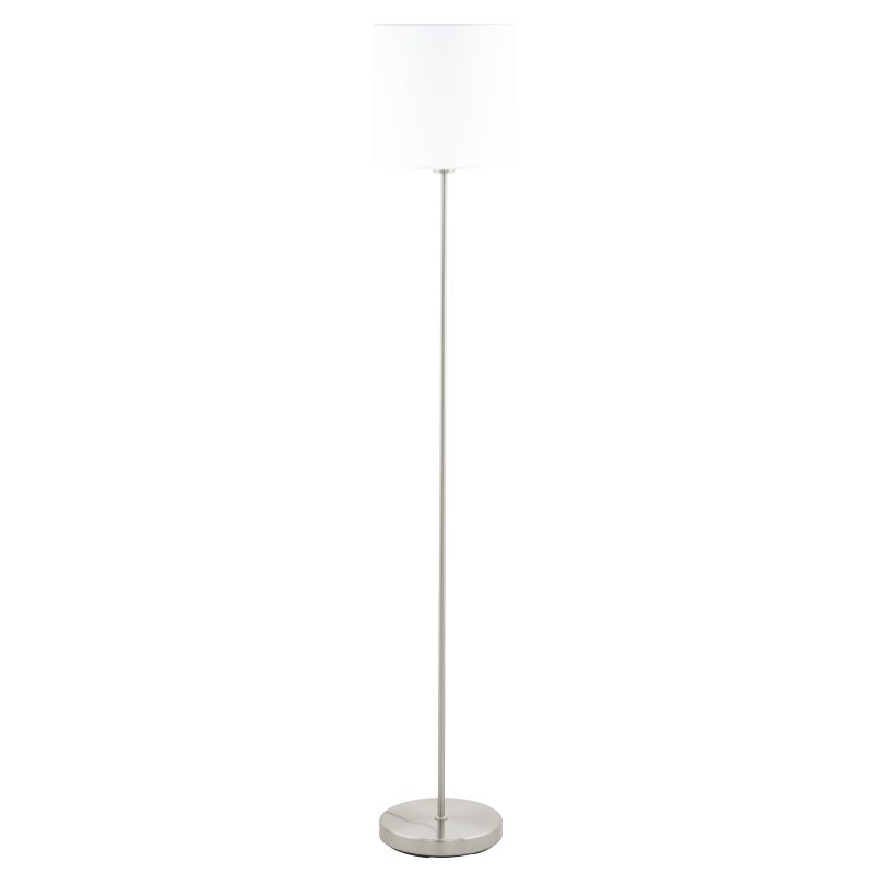 Eglo-95164 - Pasteri - White with Satin Nickel Floor Lamp