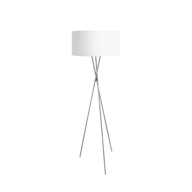 Eglo-95539 - Fondachelli - White & Silver with Satin Nickel Tripod Floor Lamp
