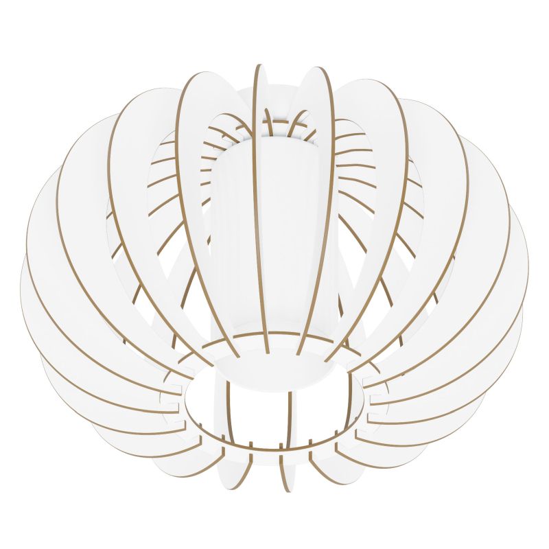 Ceiling Lights - Stellato 2 - White Wood and Glass Ceiling Lamp Eglo-95605 - Stellato 2 - White Wood and Glass Ceiling Lamp