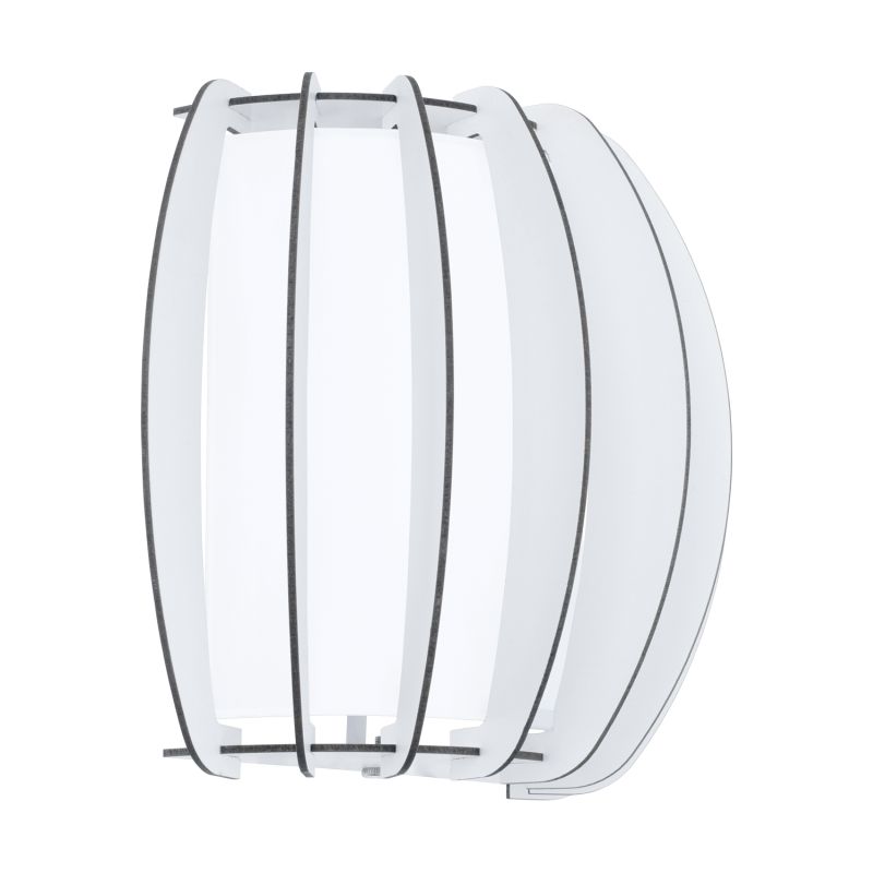 Wall Lights - Stellato 2 - White Wood and Glass Wall Lamp Eglo-95609 - Stellato 2 - White Wood and Glass Wall Lamp