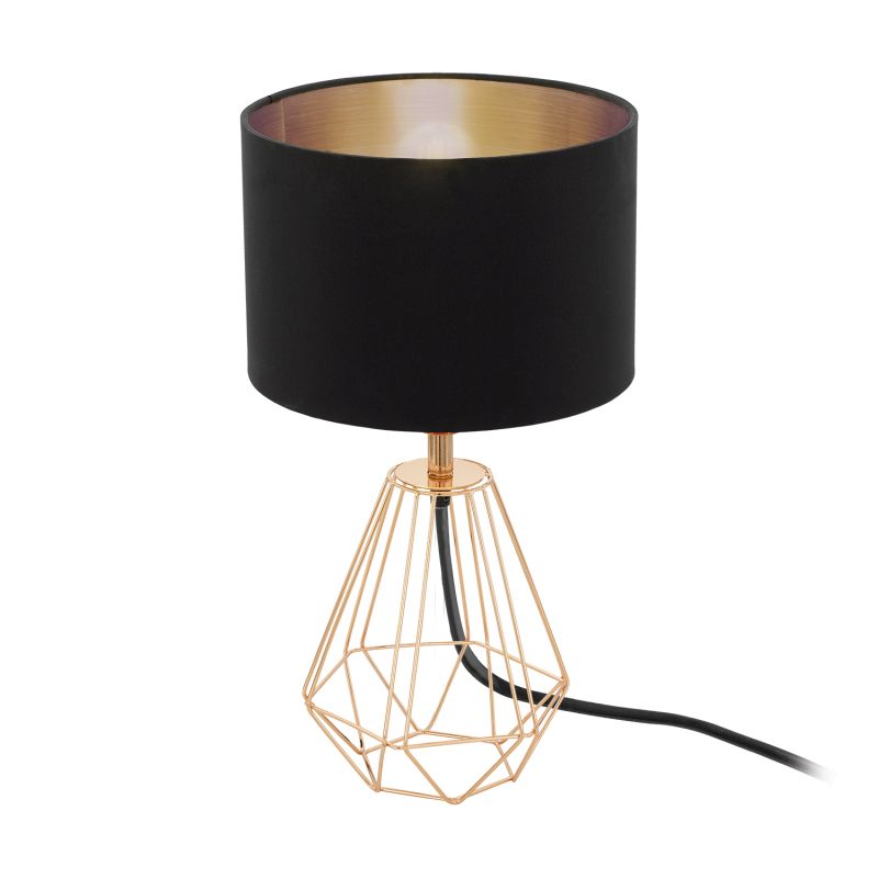 Eglo-95787 - Carlton 2 - Black with Copper Small Cage Table Lamp