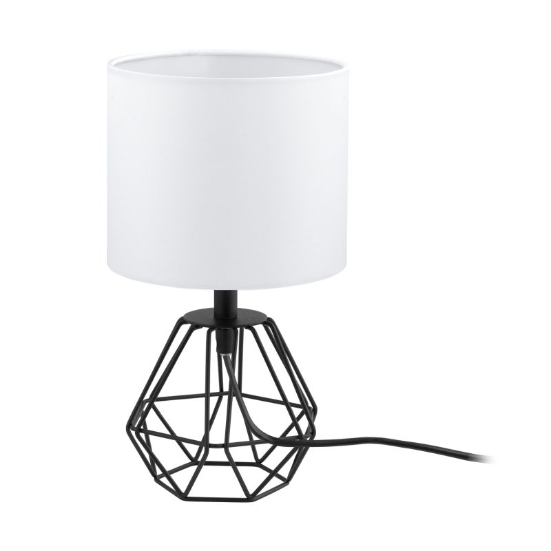 Eglo-95789 - Carlton 2 - White with Black Small Cage Table Lamp