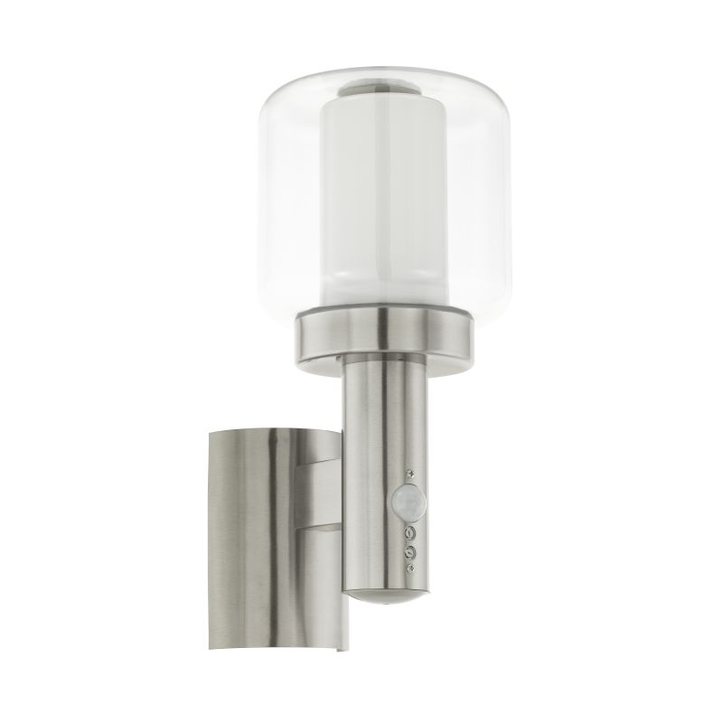 Outdoor - Poliento - Outdoor Stainless Steel with Diffuser Sensor Wall Lamp Eglo-95017 - Poliento - Outdoor Stainless Steel with Diffuser Sensor Wall Lamp