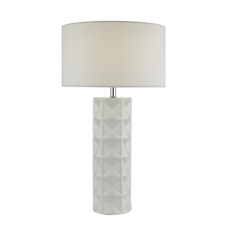 Dar-GIF422 - Gift - White Fabric with Ceramic Table lamp