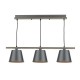 Kitchen Lights - Arken - Grey Metal with Wood 3 Light over Island Fitting Dar-ARK0348 - Arken - Grey Metal with Wood 3 Light over Island Fitting