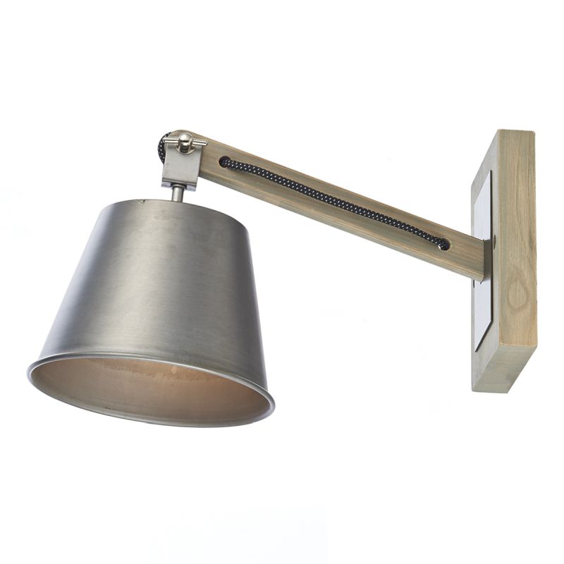 Wall Lights - Arken - Grey Metal with Wood Wall Lamp Dar-ARK0748 - Arken - Grey Metal with Wood Wall Lamp