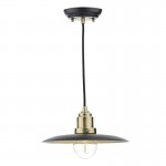 Hannover - Black & Antique Brass Pendant
