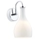 Wall Lights - Soho - White Glass with Polished Chrome Single Wall Lamp Dar-SOH072 - Soho - White Glass with Polished Chrome Single Wall Lamp