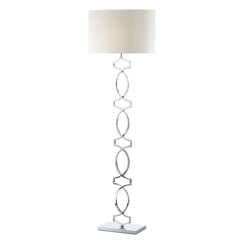 Table & Floor Lamp - Donovan - Polished Chrome with Cream Shade Floor Lamp Dar-DON4950 - Donovan - Polished Chrome with Cream Shade Floor Lamp