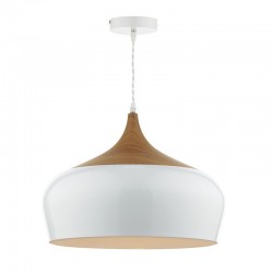 Gaucho - White Pendant with Wooden Detail  Gaucho - White Pendant with Wooden Detail
