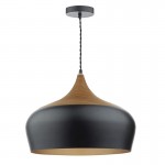 Gaucho - Black Pendant with Wooden & Gold Detail Gaucho - Black Pendant with Wooden & Gold Detail