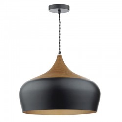 Gaucho - Black Pendant with Wooden & Gold Detail Gaucho - Black Pendant with Wooden & Gold Detail