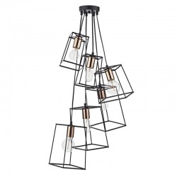 Tower - Black & Copper 6 Light Cluster Pendant Tower - Black & Copper 6 Light Cluster Pendant
