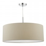 Ronda - Chrome 3 Light Pendant with Taupe Shade & Diffuser - ∅ 60 Ronda - Chrome 3 Light Pendant with Taupe Shade & Diffuser - ∅ 60