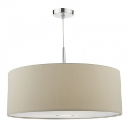 Ronda - Chrome 3 Light Pendant with Taupe Shade & Diffuser - ∅ 60 Ronda - Chrome 3 Light Pendant with Taupe Shade & Diffuser - ∅ 60