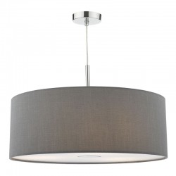 Ronda - Chrome 3 Light Pendant with Grey Shade & Diffuser - ∅ 60