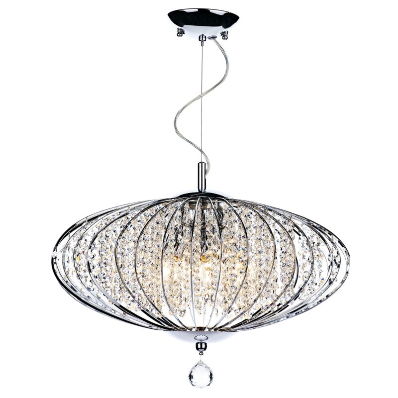 Crystal & Acrylic - Adriatic - Crystal Glass Beads with Chrome 5 Light Pendant Dar-ADR0550 - Adriatic - Crystal Glass Beads with Chrome 5 Light Pendant
