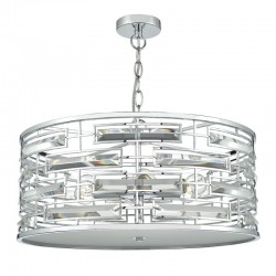Seville - Polished Chrome 6 Light Pendant with Crystal 