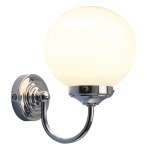 Barclay - Bathroom Chrome Wall Lamp with Opal Glass Globe Barclay - Bathroom Chrome Wall Lamp with Opal Glass Globe