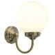 Dar-BAR0775 - Barclay - Bathroom Opal Glass Globe and Brass Wall Lamp