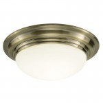 Barclay - Bathroom Antique Brass Ceiling Lamp with Opal Glass Barclay - Bathroom Antique Brass Ceiling Lamp with Opal Glass