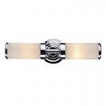 Century - Bathroom Chrome Twin Wall Lamp with Frosted Glasses  Century - Bathroom Chrome Twin Wall Lamp with Frosted Glasses