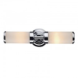 Century - Bathroom Chrome Twin Wall Lamp with Frosted Glasses  Century - Bathroom Chrome Twin Wall Lamp with Frosted Glasses