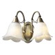 Wall Lights - Doublet - Flower Glass with Antique Brass Double Wall Lamp Dar-DOU0975 - Doublet - Flower Glass with Antique Brass Double Wall Lamp