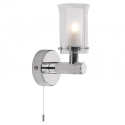 Elba - Bathroom Chrome Wall Lamp with Ribbed Glass Elba - Bathroom Chrome Wall Lamp with Ribbed Glass