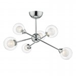 Zeke - Chrome 6 Light Centre Fitting with Double Glasses Zeke - Chrome 6 Light Centre Fitting with Double Glasses