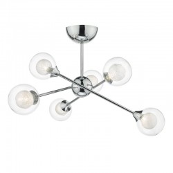 Zeke - Chrome 6 Light Centre Fitting with Double Glasses Zeke - Chrome 6 Light Centre Fitting with Double Glasses
