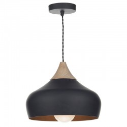 Gaucho - Black Pendant with Wooden & Gold Details Gaucho - Black Pendant with Wooden & Gold Details